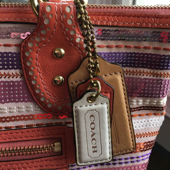 Coach Multicolor sequin pink/purple/white handbag - Picture 4 of 14